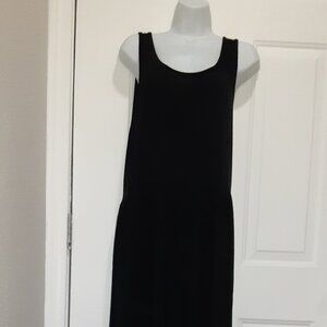 Ava & Viv * Long Jumper, Tank Dress, Pockets, 1X, Black Stretchy Tee-Shirt